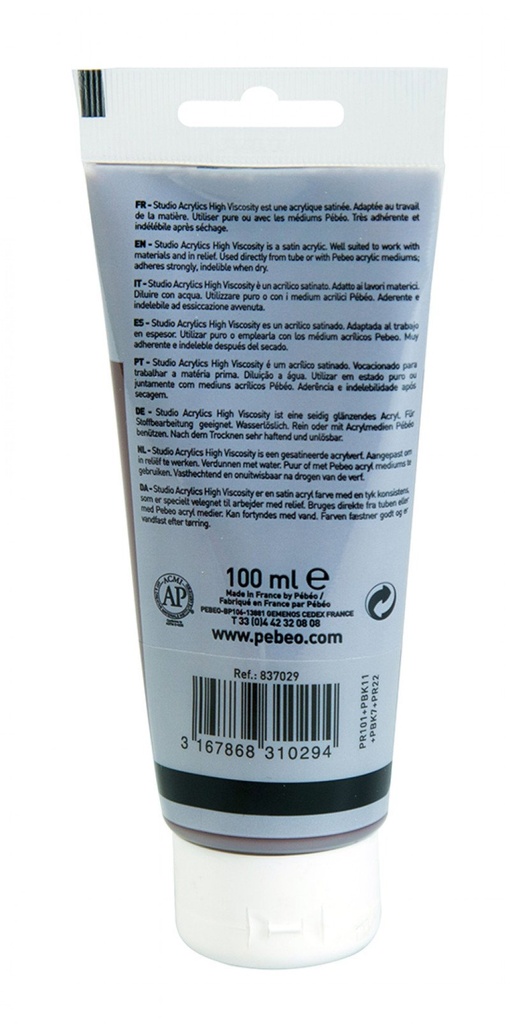 PEBEO ACRYLIC STUDIO HV100ML BURNT UMBER