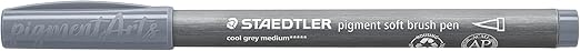 STAEDTLER PIGMENT SOFT BRUSH PEN COOL MEDIUM GREY 372-87