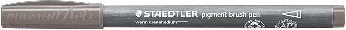 STAEDTLER PIGMENT SOFT BRUSH PEN WARM MEDIUM GREY 372-84