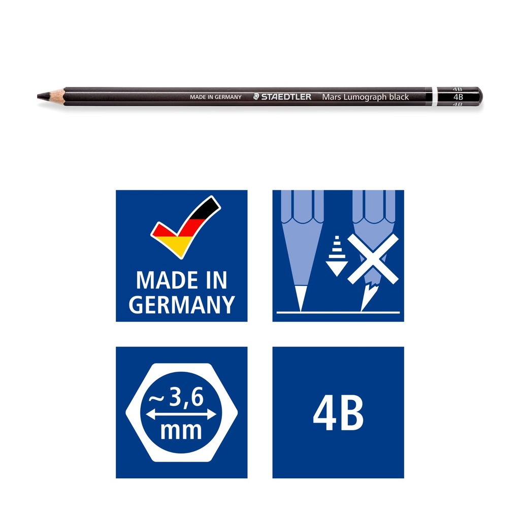 STAEDTLER PENCIL MARS LUMOGRAPH  BLACK 100B-4B