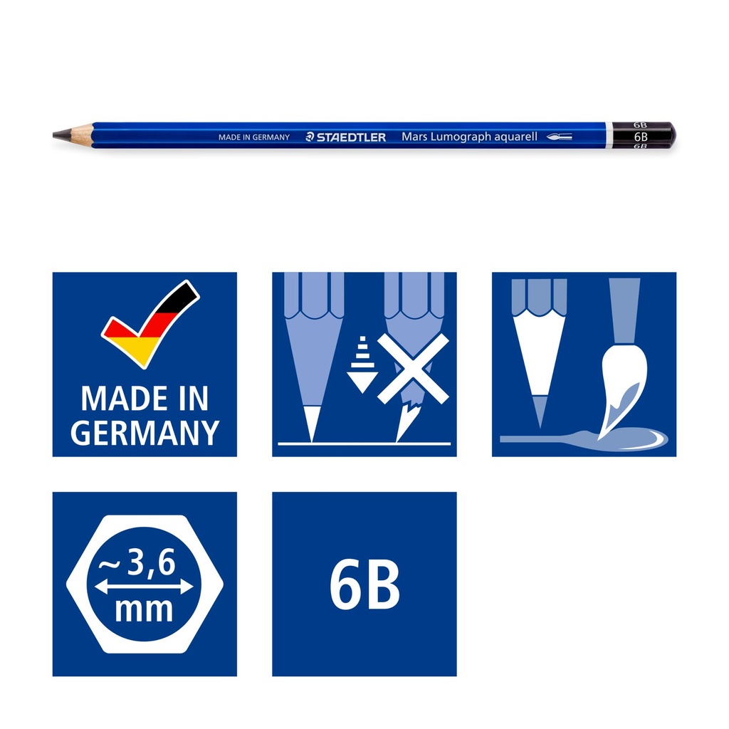 STAEDTLER PENCIL MARS LUMOGRAPH AQUARELL 100A-6B