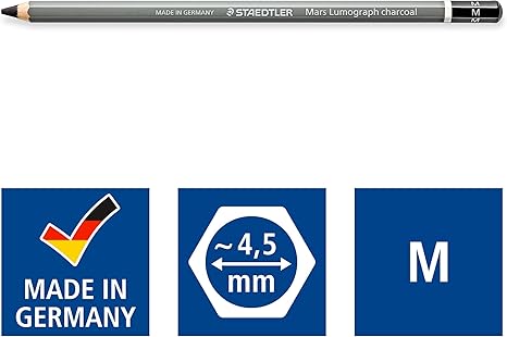 STAEDTLER PENCIL MARS LUMOGRAPH MEDIUM CHARCOAL 100C-M 