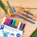 STAEDTLER DOUBLE-ENDED WATERCOLOUR MARKER BRUSH PENS 18 PCS 3001 TB18