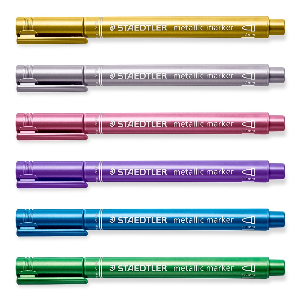 STAEDTLER METALLIC MARKER PEN SET 6PCS + 1 PIGMENT LINER 8323-SWP6P