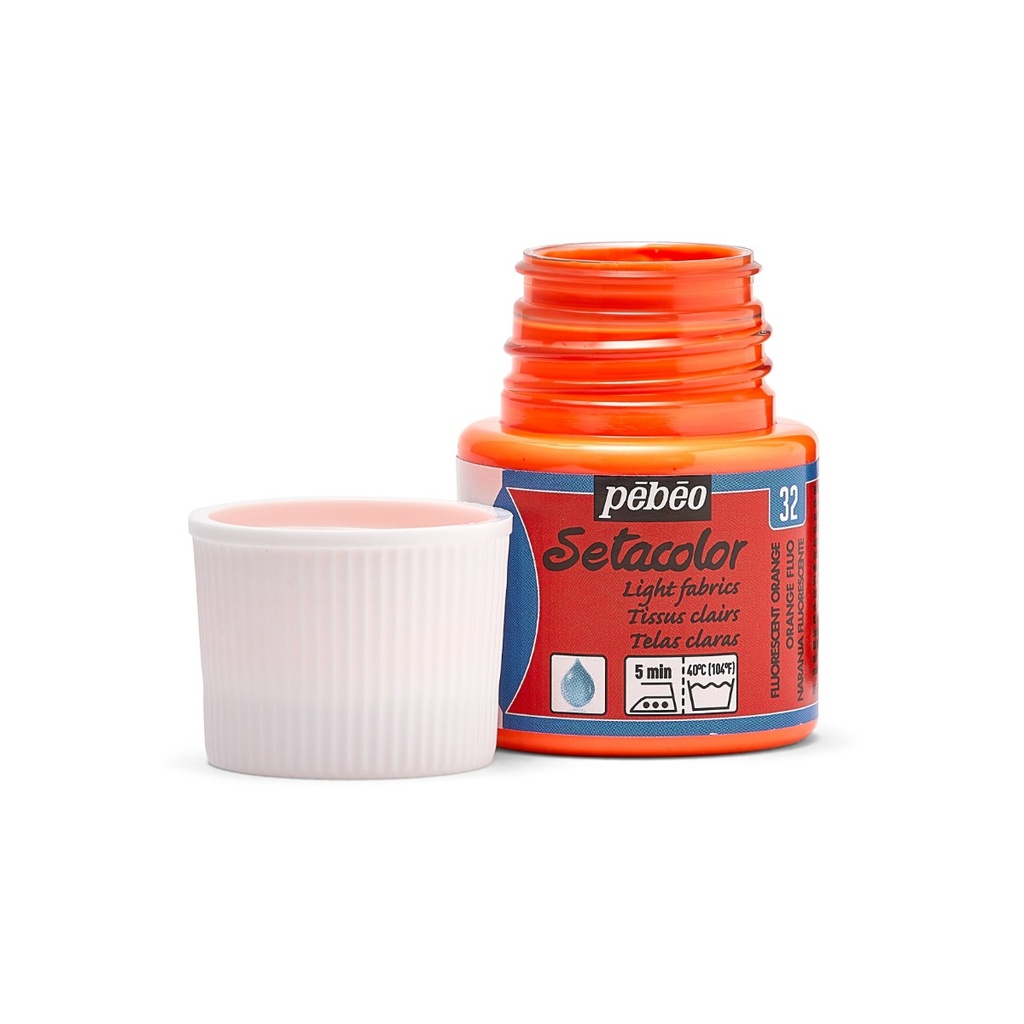 PEBEO SETACOLOR LIGHT FABRIC 45ML FLUOROUS ORANGE