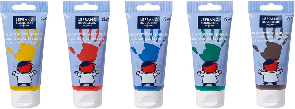 LEFRANC BOURGEOIS EDUCATION GOUACHE FINGER PAINT SET OF 5X80ML