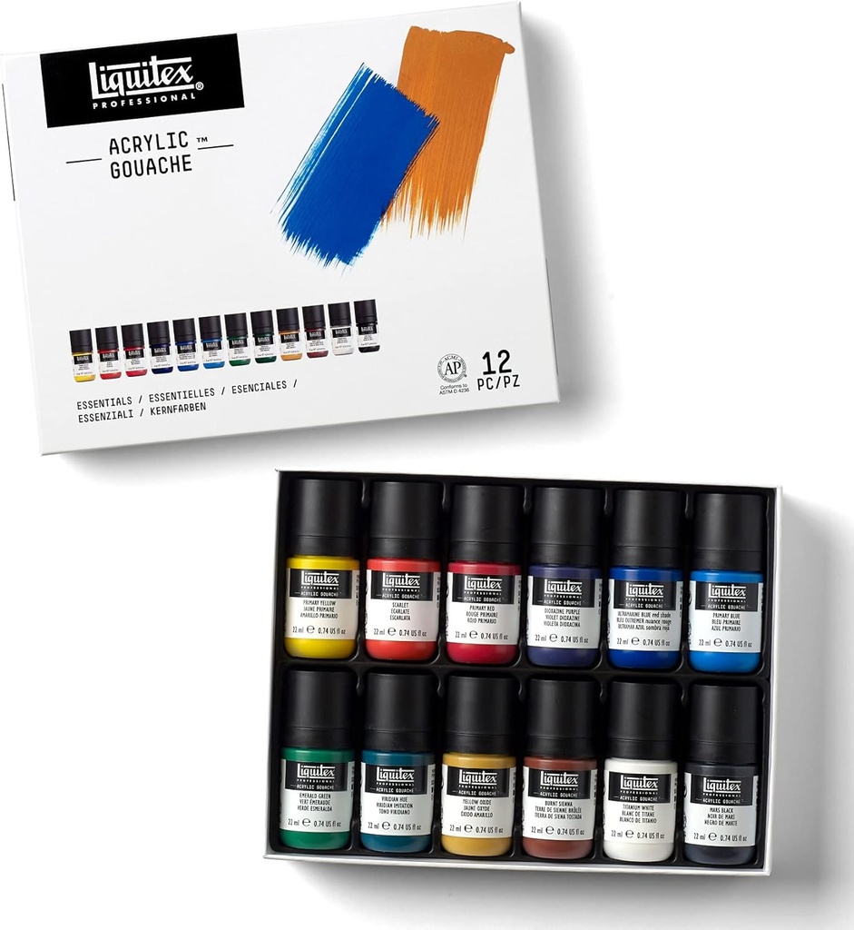 LIQUITEX PROFESSIONAL ACRYLIC GOUACHE 12X22ML SET ESSENTIALS