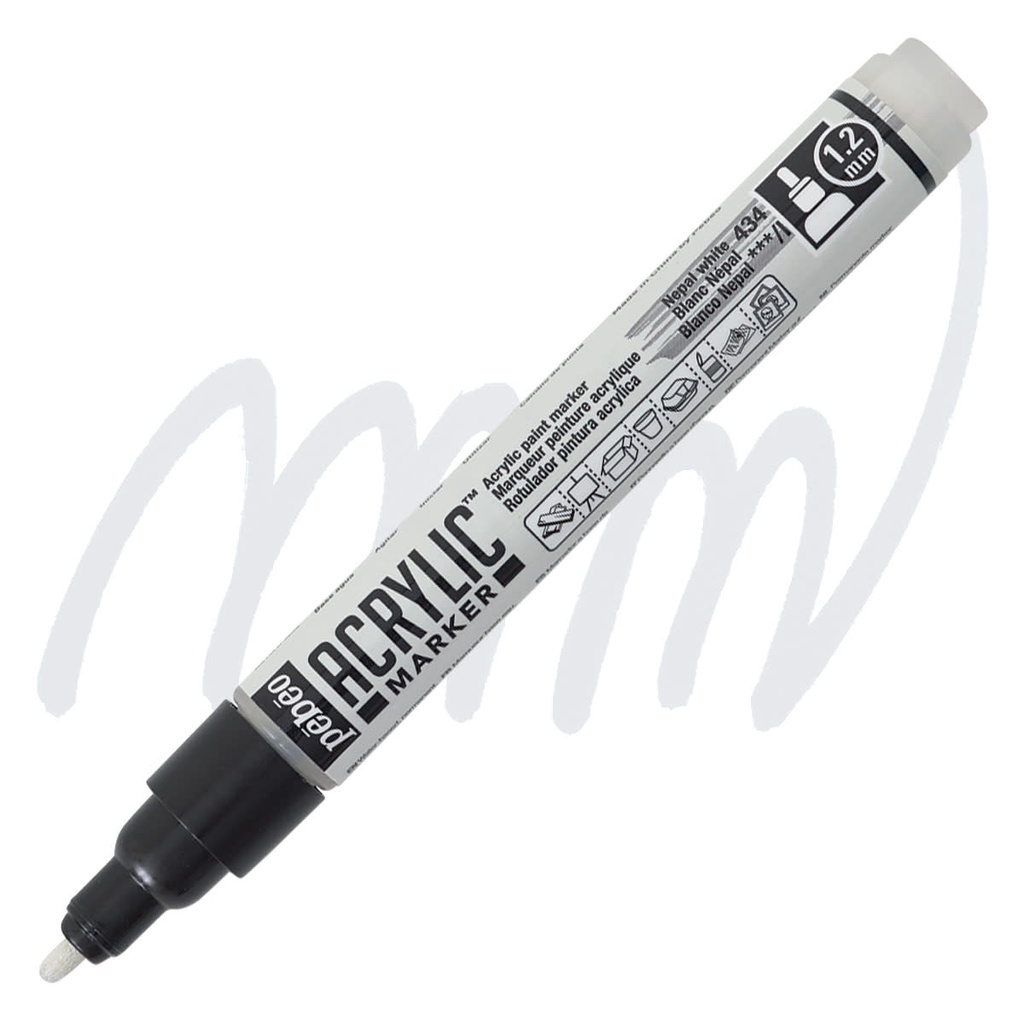 PEBO ACRYLIC MARKER 1.2 TIP WHITE NEPAL