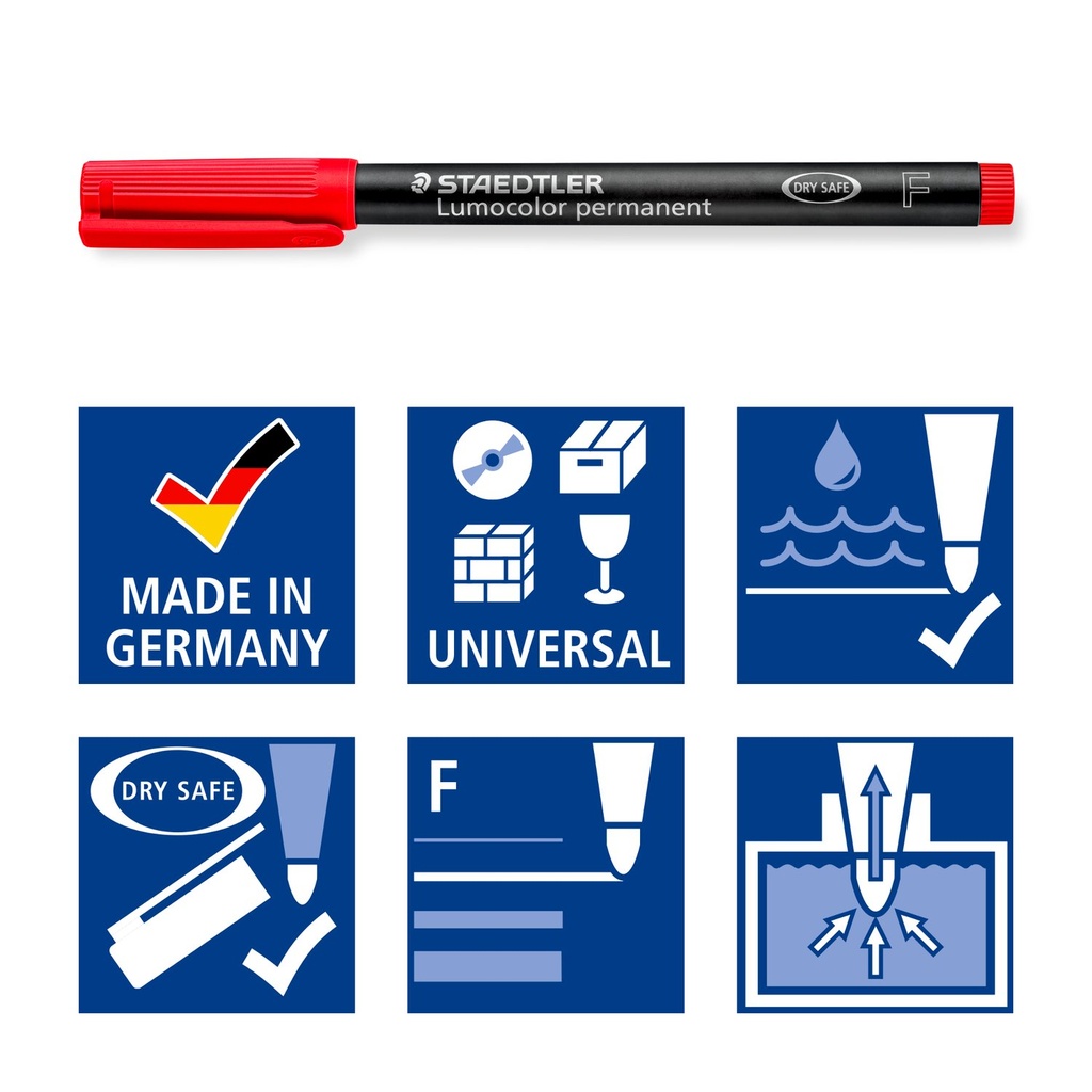 STAEDTLER UNIVERSAL PEN LUMOCOLOR PERM F 8PCS