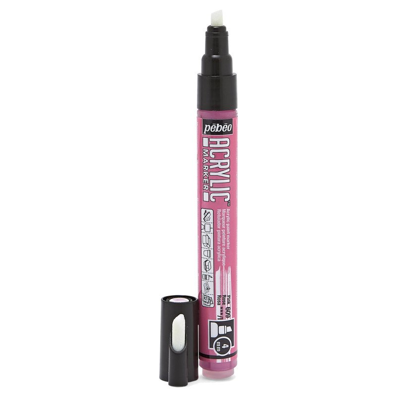 PEBEO ACRYLIC MARKER CHIESEL TIP 4MM PINK