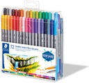 STAEDTLER DOUBLE-ENDED FIBRE-TIP PEN SET 72PCS 3200 TB72