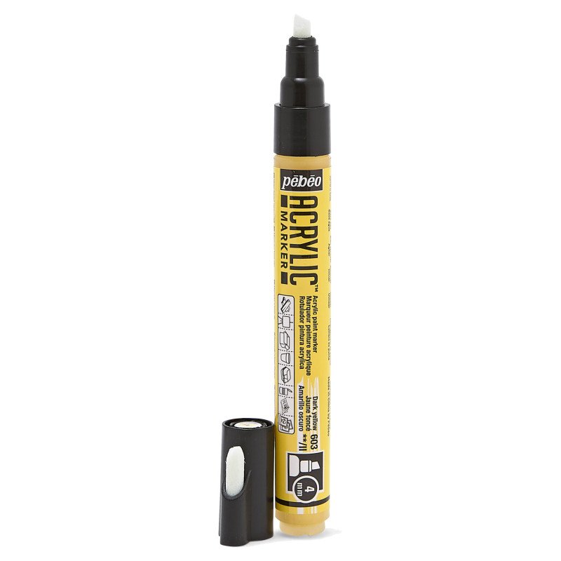 PEBEO ACRYLIC MARKER CHIESEL TP4MM DARK YELLOW