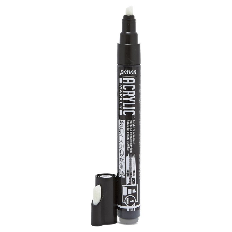 PEBEO ACRYLIC MARKER CHIESEL TIP 4 BLACK