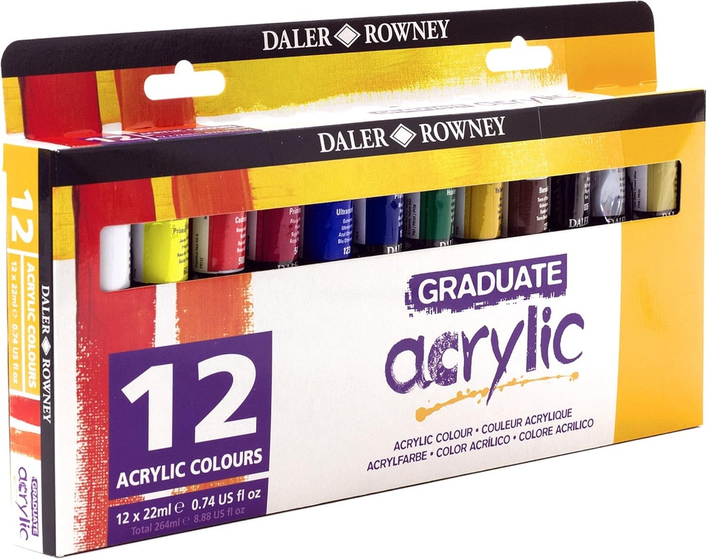 DALER ROWNEY GRAD ACRYLIC 12X22ML SET