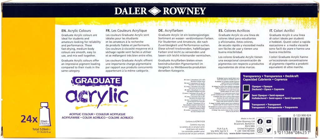 DALER ROWNEY GRAD ACRYLIC 24X22ML SET