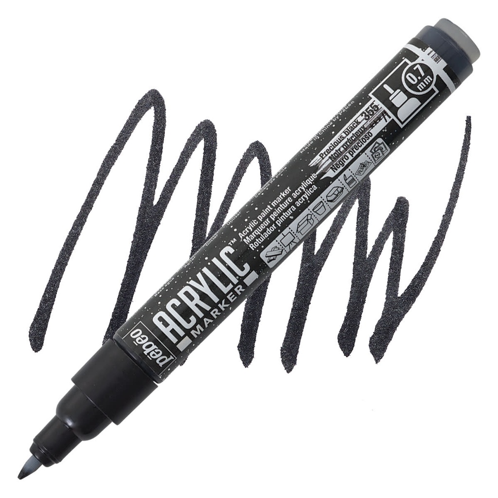 PEBEO ACRYLIC MARKER 0.7 TIP BLACK