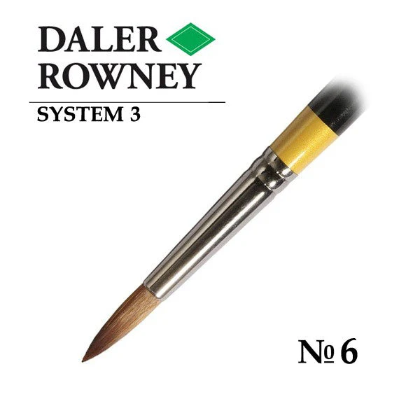 DALER ROWNEY SYSTEM3 LONG HANDLE ROUND SY45 SIZE 6