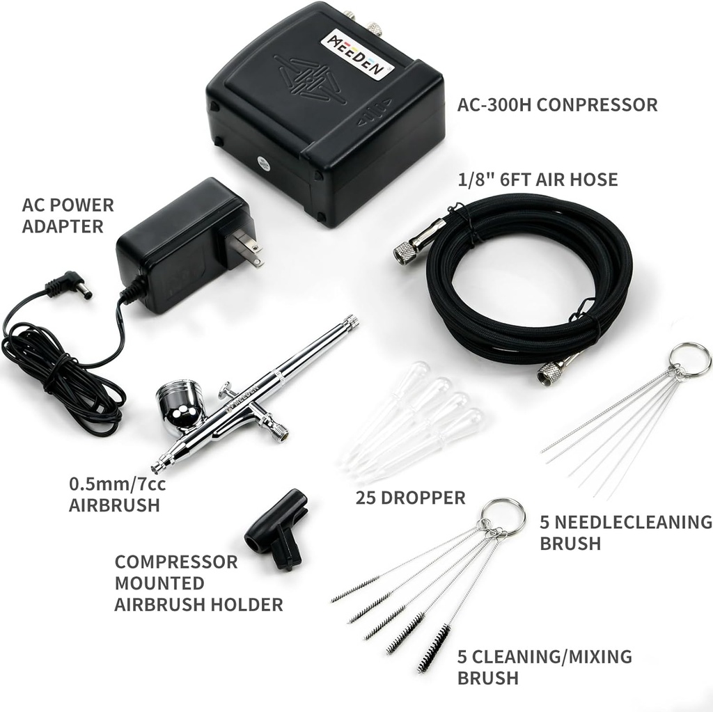 MEEDEN Black Mini Airbrush Compressor