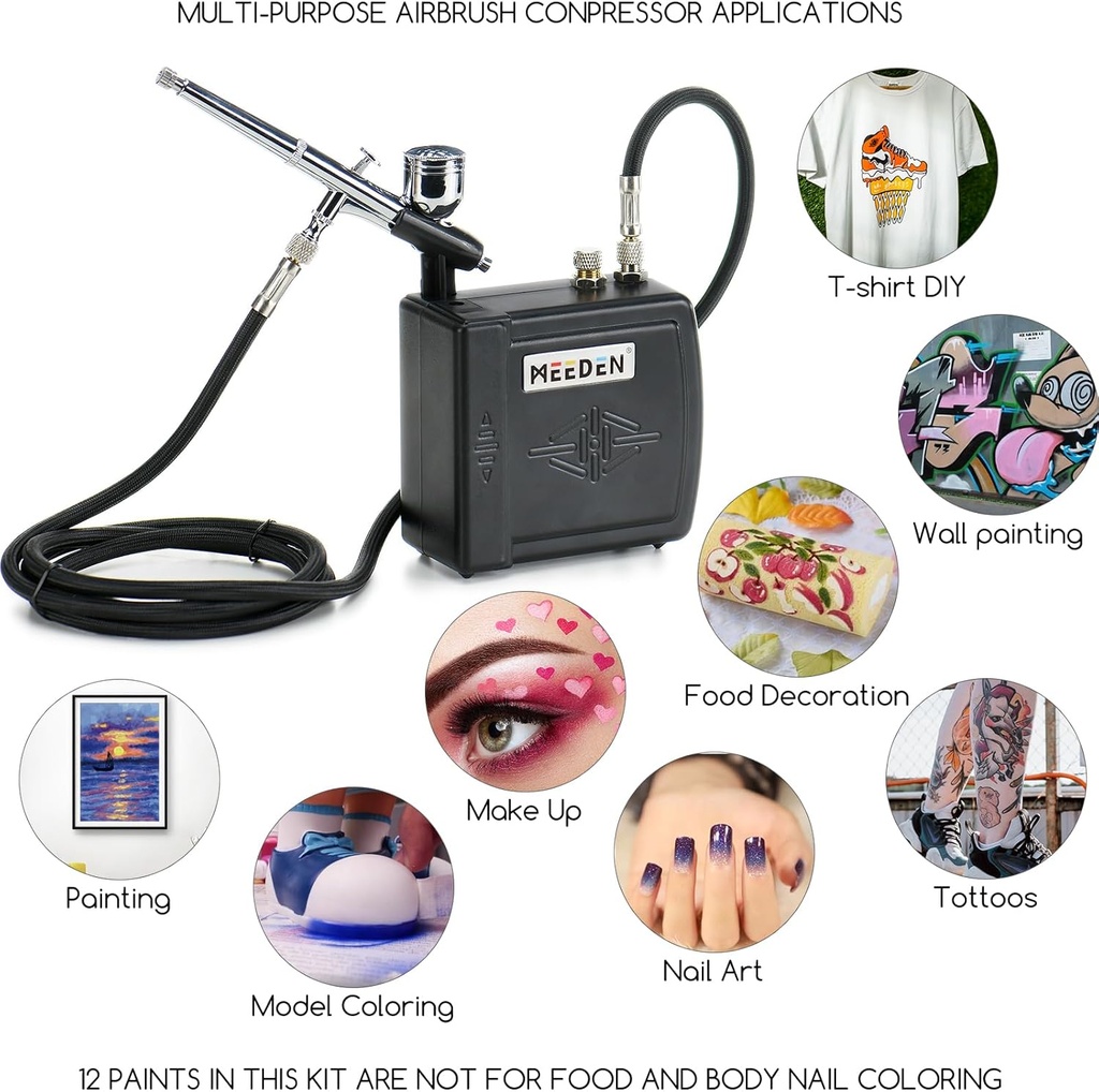 MEEDEN Black Mini Airbrush Compressor