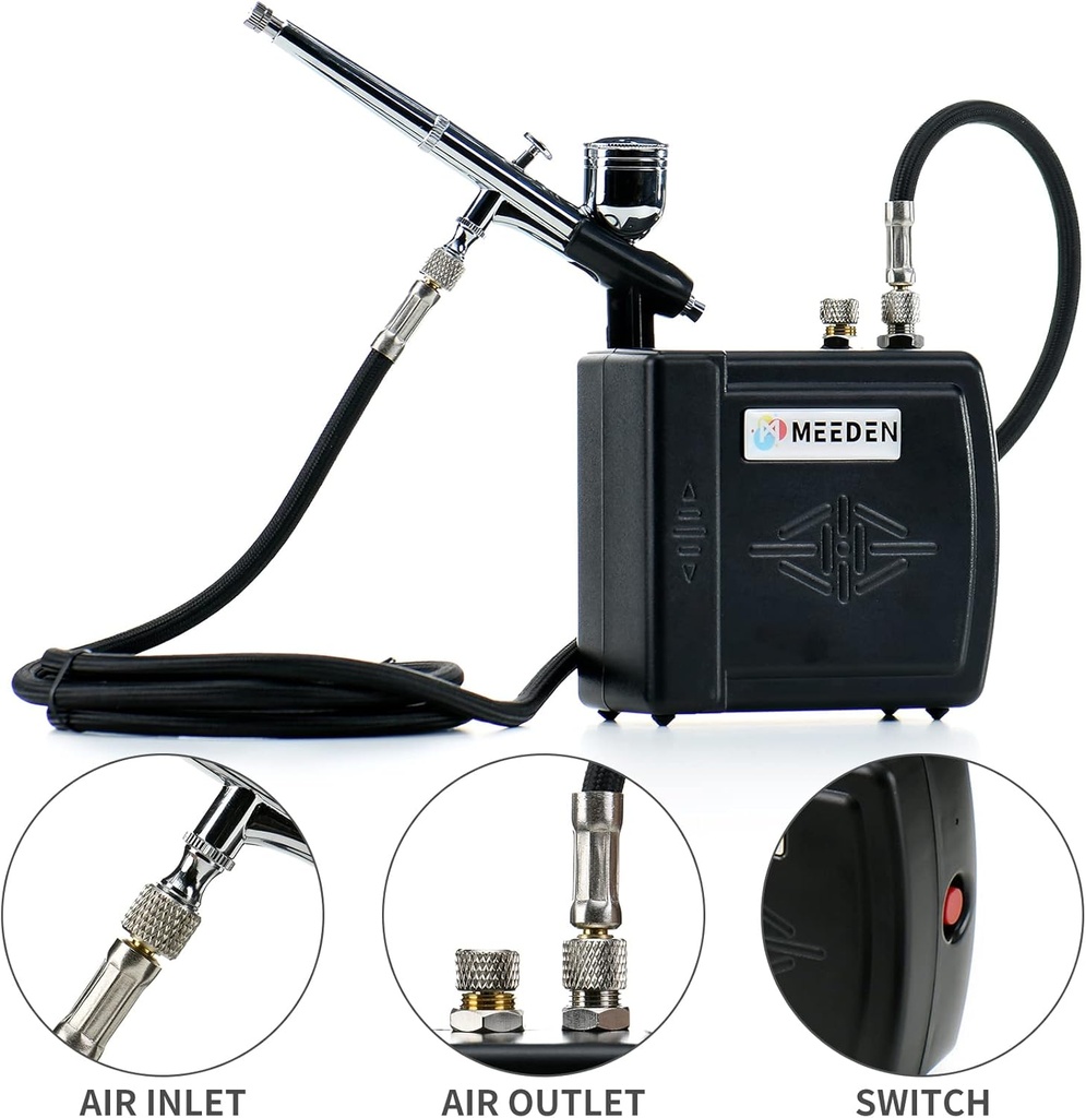MEEDEN Black Mini Airbrush Compressor