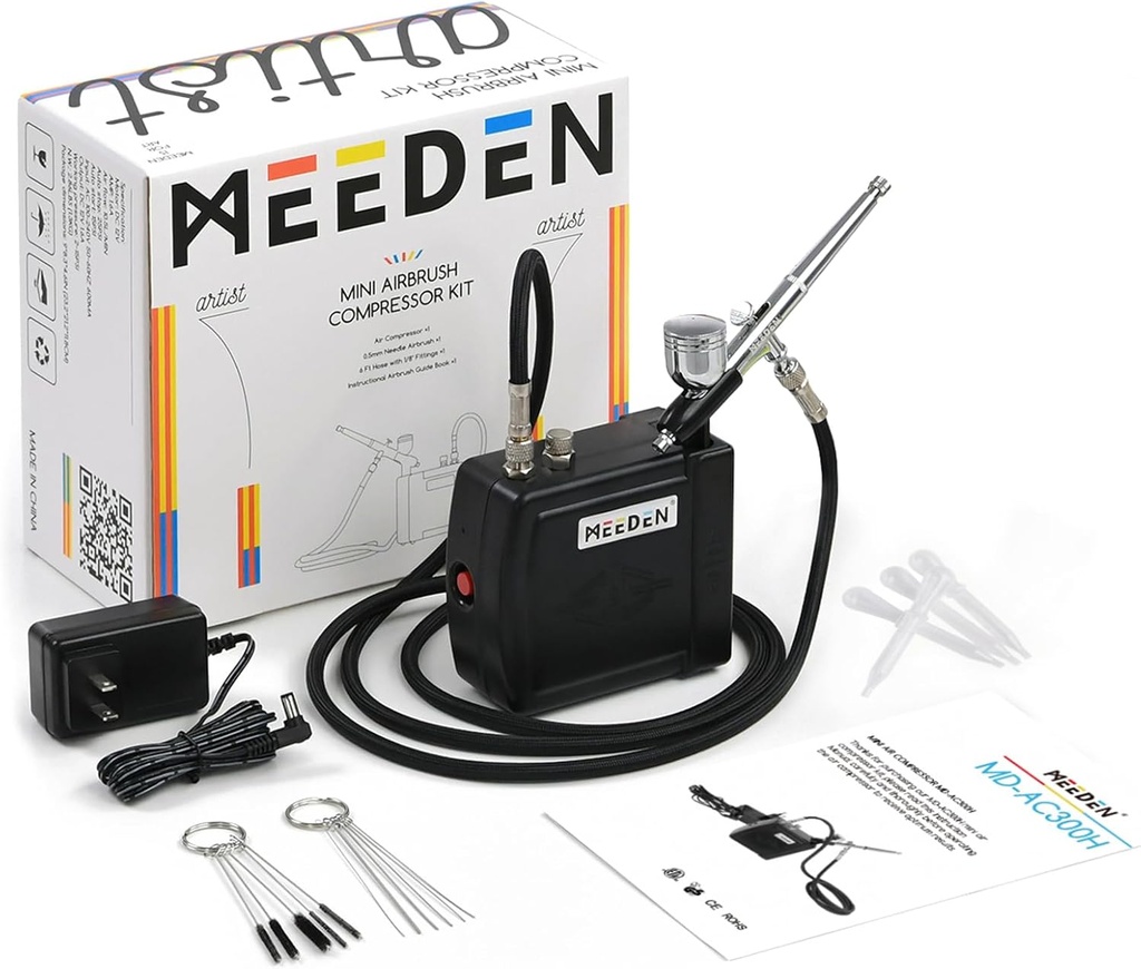 MEEDEN Black Mini Airbrush Compressor