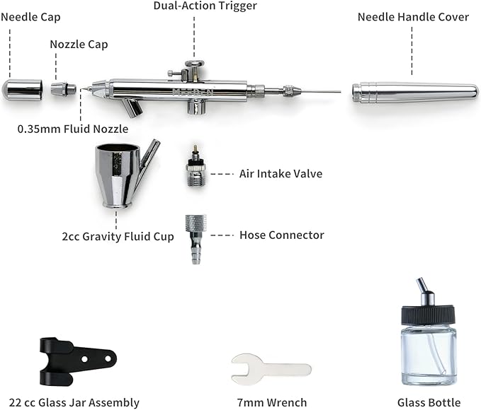 Meeden Airbrush 0.35MM Needle Pre-Equipped