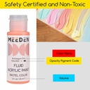 Meeden Fluid Pastel Acrylic Paint Set, 6 Colors, 60 ml / 2 oz