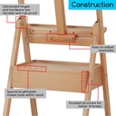 Meeden Tilt H-Frame Easel with Drawer