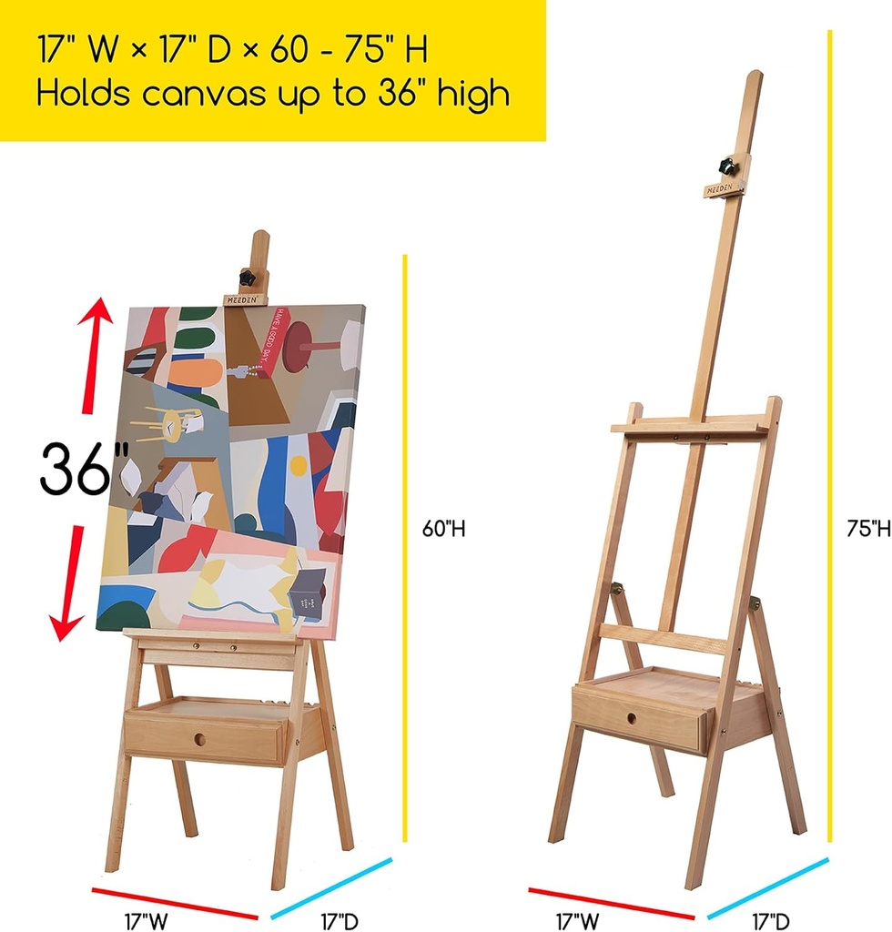 Meeden Tilt H-Frame Easel with Drawer