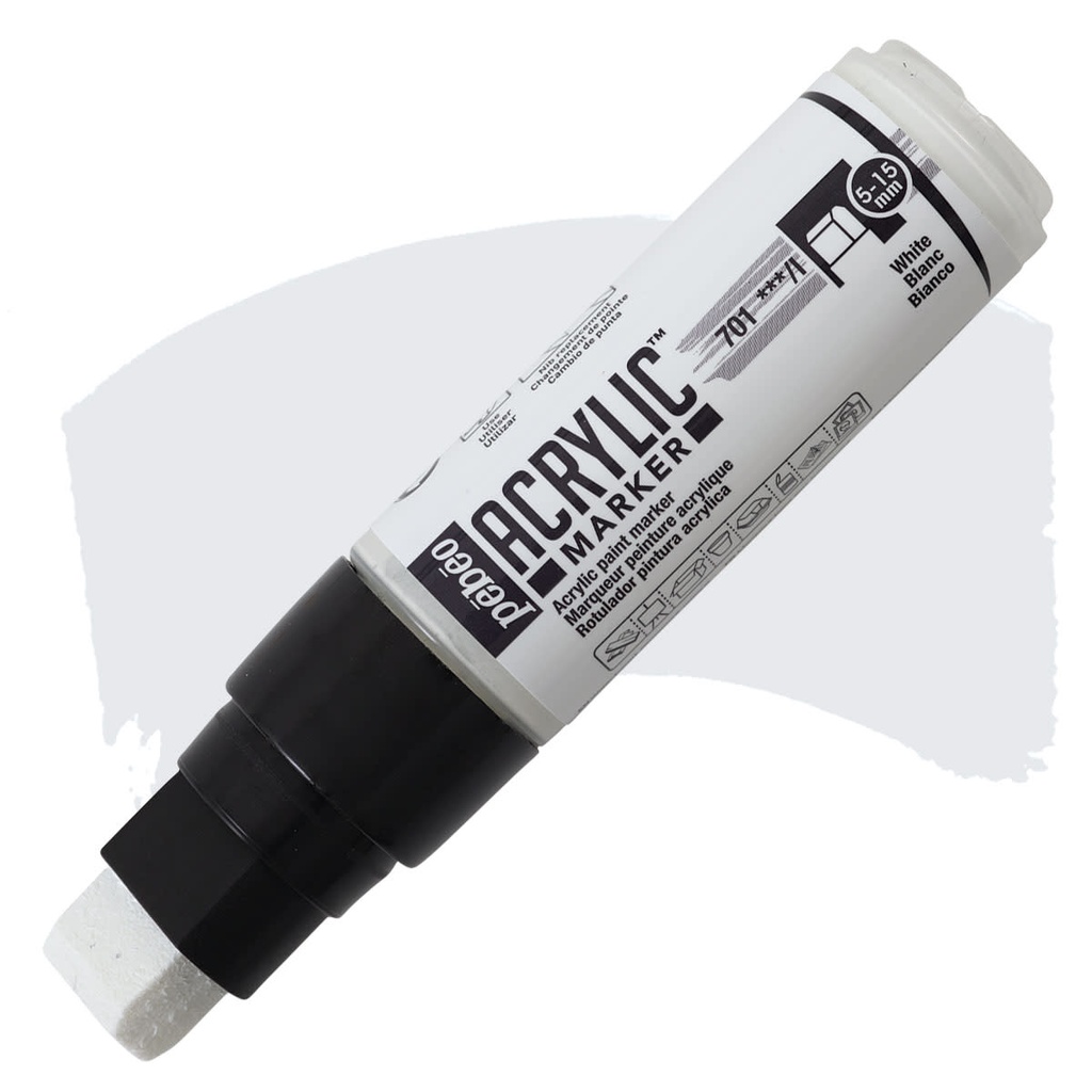 PEBEO ACRYLIC MARKER 5-15MM TIP WHITE