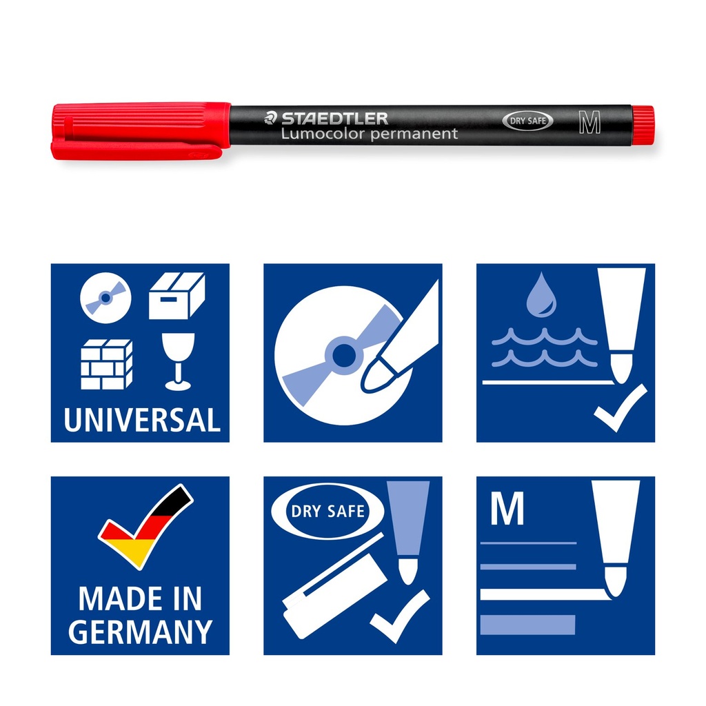 STAEDTLER UNIVERSAL PEN LUMOCOLOR PERMANENT MARKER 4PCS 317 WP4-1