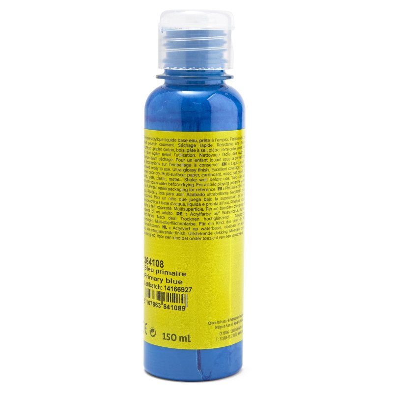 PEBEO CHILDREN'S ACRYLIC PAINT - ACRYLCOLOR 150ML PRIMARY BLUE
