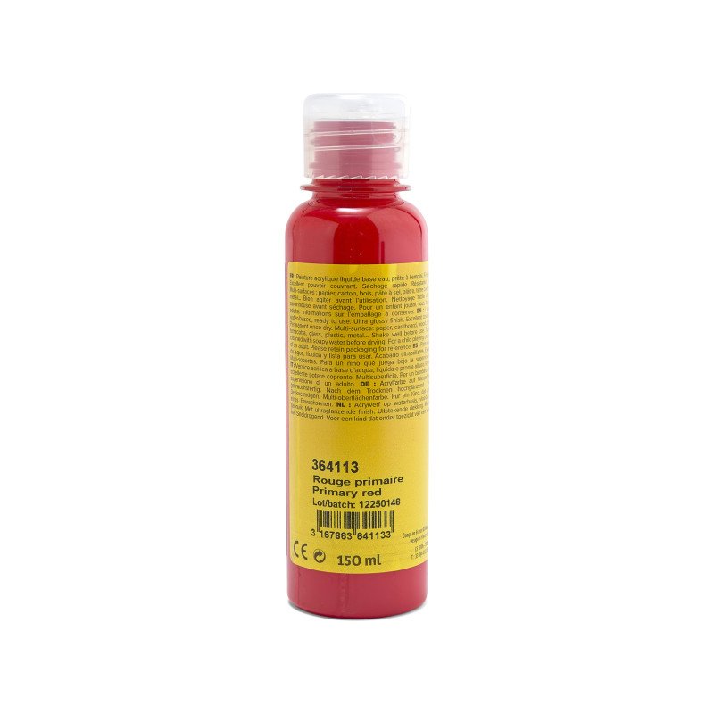 PEBEO CHILDREN'S ACRYLIC PAINT - ACRYLCOLOR 150ML PRIMARY RED