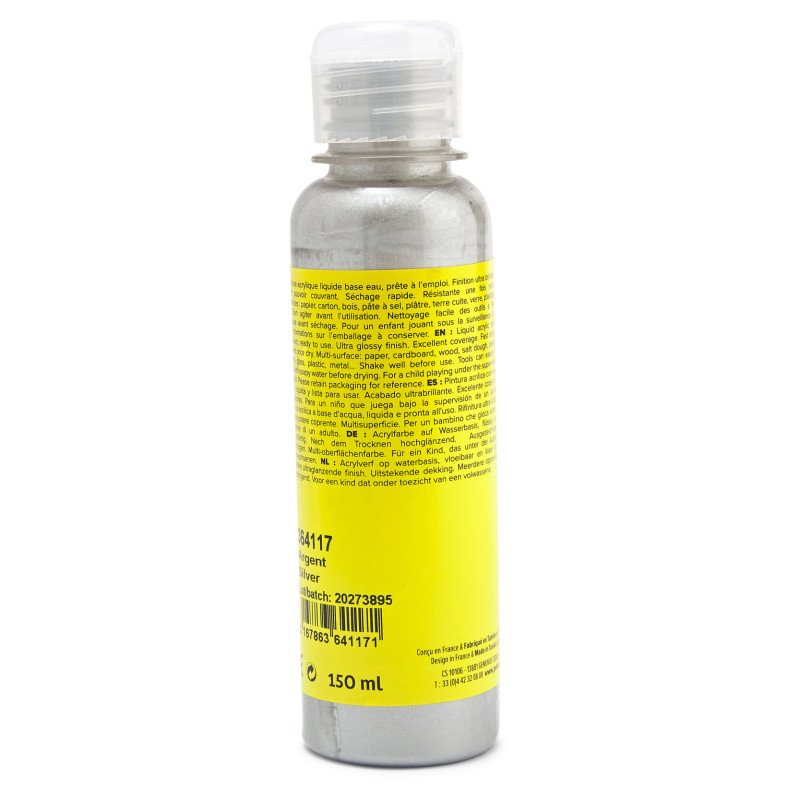 PEBEO CHILDREN'S ACRYLIC PAINT - ACRYLCOLOR 150ML SILVER