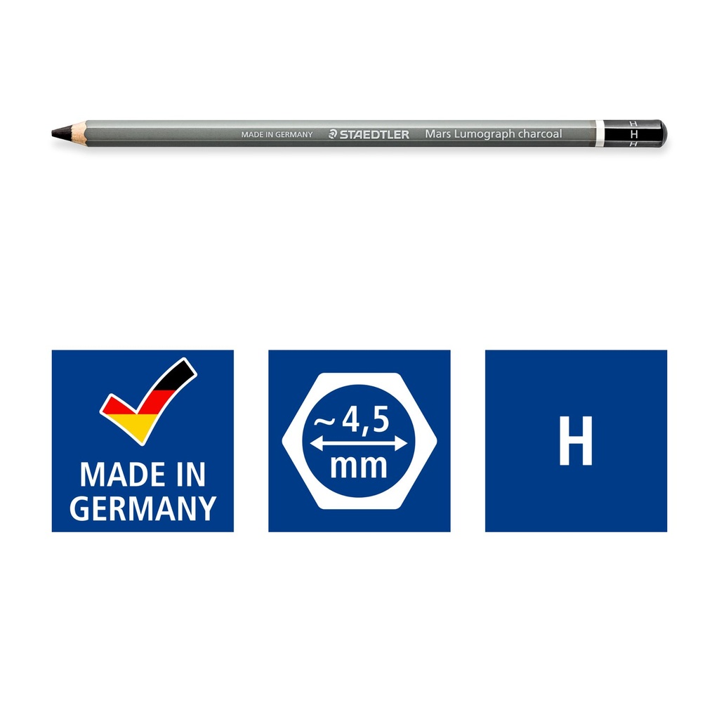 STAEDTLER PENCIL MARS LUMOGRAPH HARD CHARCOAL 100C-H 