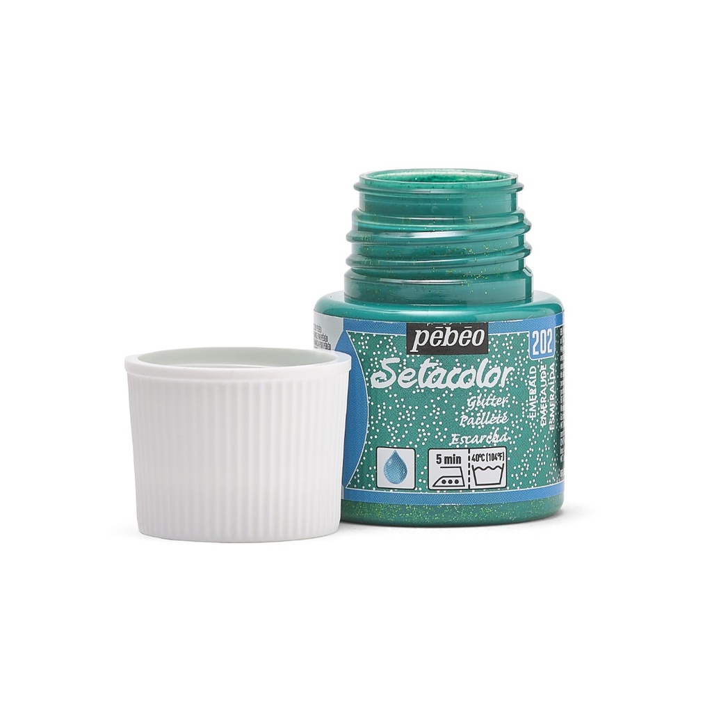 PEBEO SETACOLOR LIGHT FABRIC GLIT 45ML EMERALD