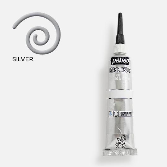 PEBEO SILVER CERNE RELIEF OUTLINER BLISTER T20ML 774100