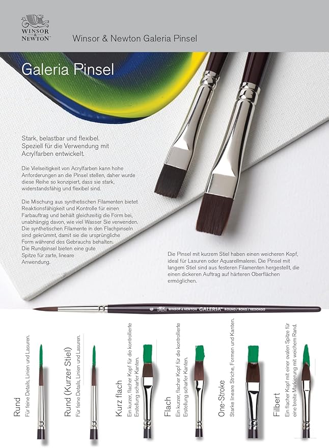 WINSOR & NEWTON GALERIA BRUSH SHORT FLAT NO.14