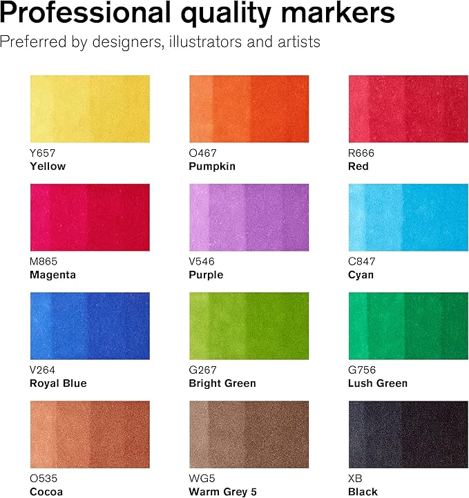 WINSOR & NEWTON PROMARKER BRUSH 12+1 VIBRANT TONES