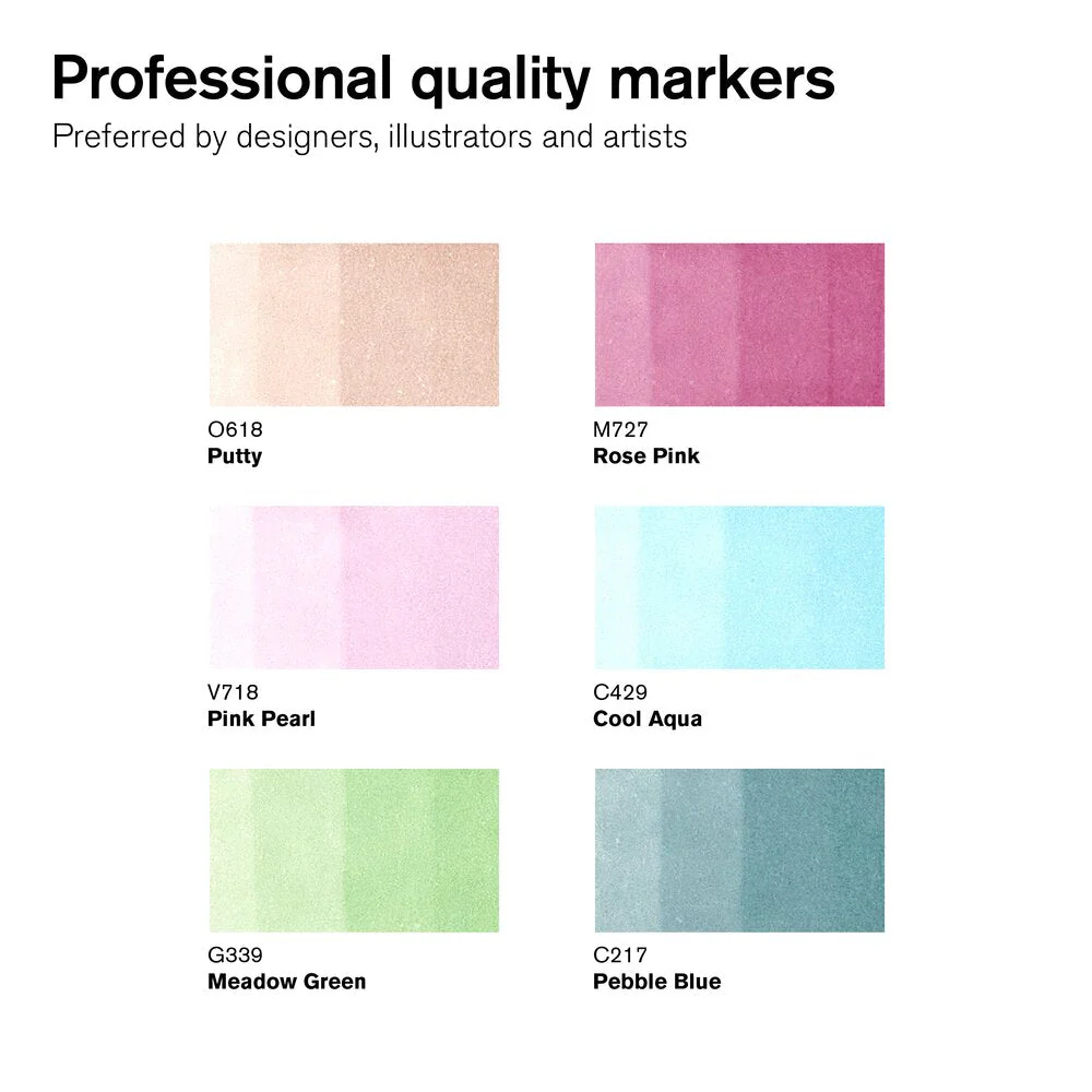WINSOR & NEWTON PROMARKER BRUSH 6 PASTEL TONES