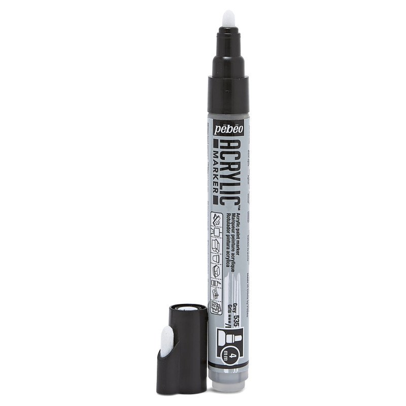 PEBEO ACRYLIC MARKER 4MM TIP GREY