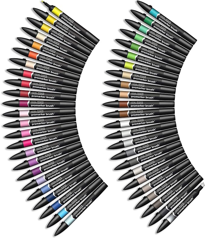 WINSOR & NEWTON PROMARKER BRUSH X48 ESSENTIAL COLLECTION SET