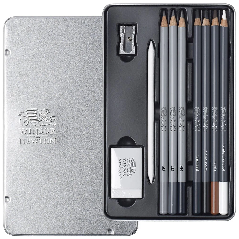 WINSOR & NEWTON SKETCHING PENCIL X10 TIN SET