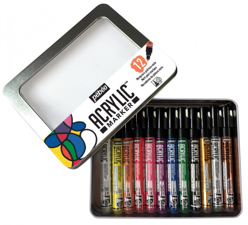 PEBEO METAL BOX ACRYLIC MARKER 1.2MM