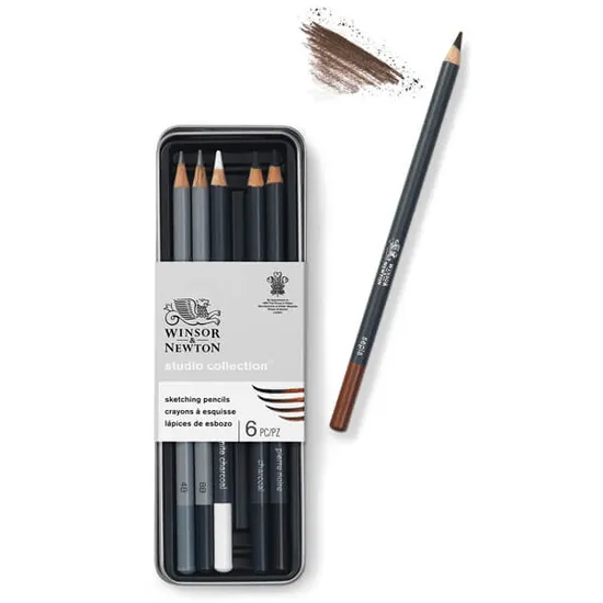 WINSOR & NEWTON SKETCHING PENCIL X6 TIN SET