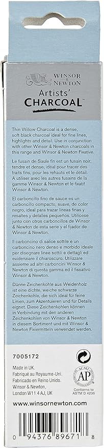 WINSOR & NEWTON WILLOW CHARCOAL THIN 12ST
