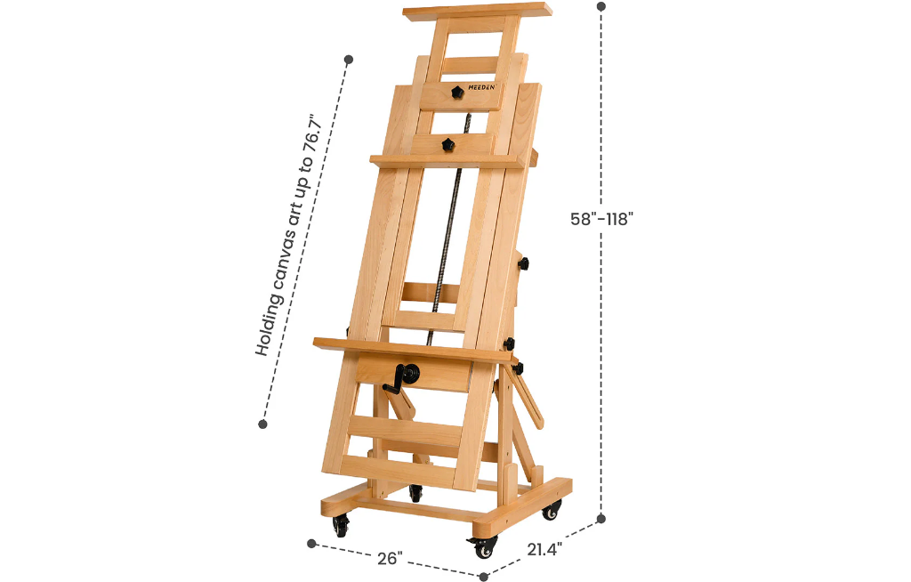 MEEDEN Deluxe Studio Large Rocker Crank Heavy Duty Artist Easel-DHJ-12