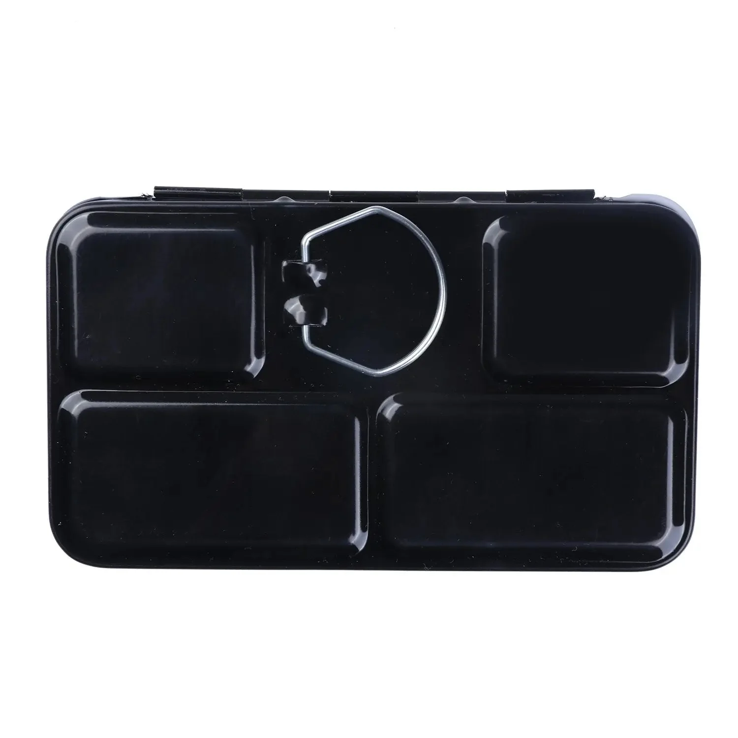 MEEDEN Travel Water Color Paint Palette Tin with 12 Half Pans Black