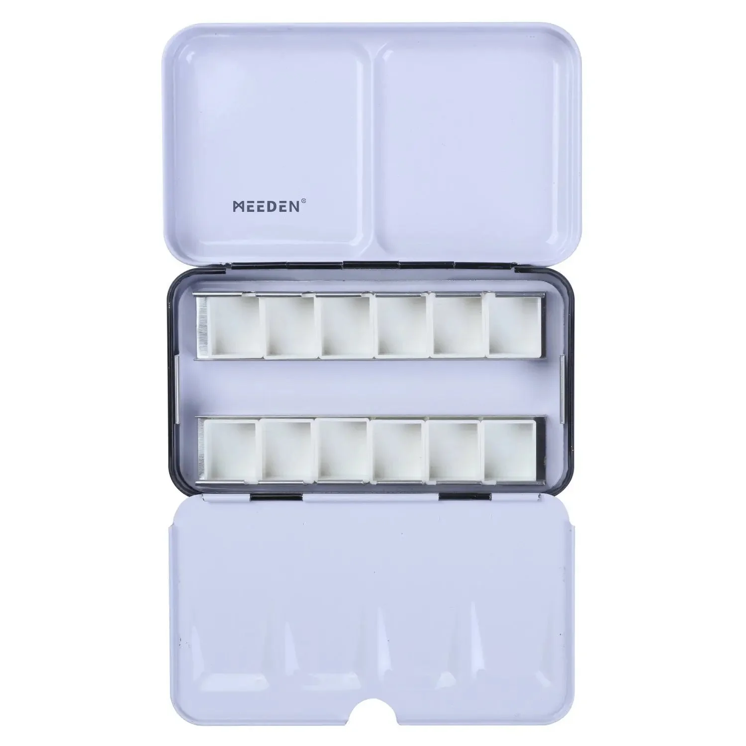 MEEDEN Travel Water Color Paint Palette Tin with 12 Half Pans Black