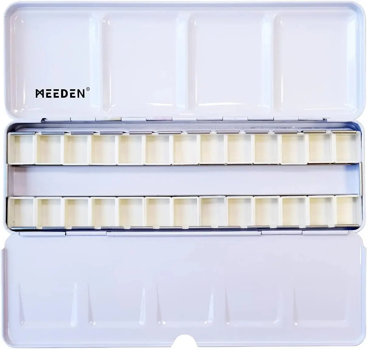 MEEDEN Travel Water Color Paint Palette Tin with 12 Half Pans Black